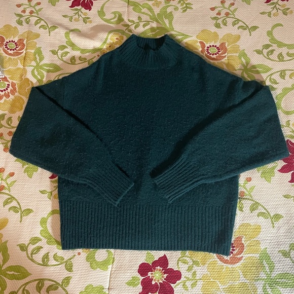 Monki Sweaters - monki forest green knitted mock neck